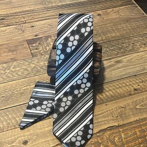 Elegant Black and Gray Striped Men's Tie